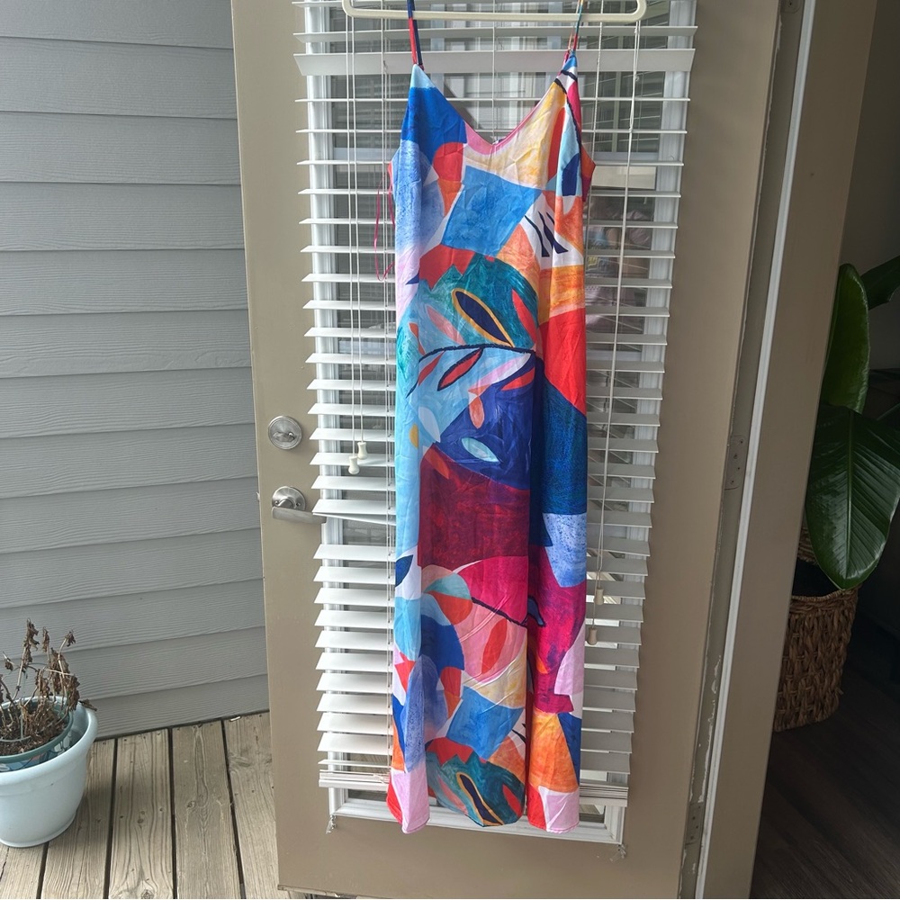 Nicole Miller Colorful Abstract Maxi Dress